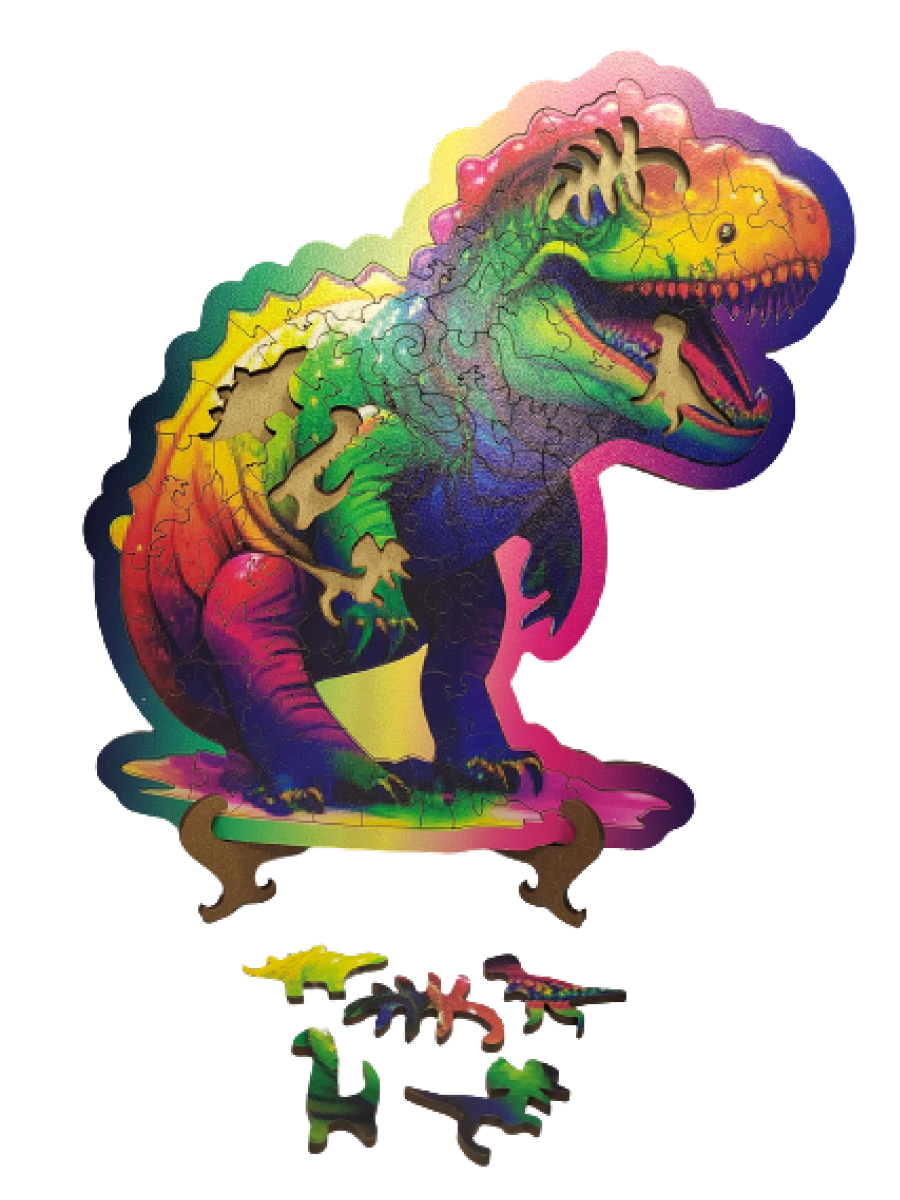 картинка Фигурный пазл "Динозавр-3" на подставке от магазина Апилка