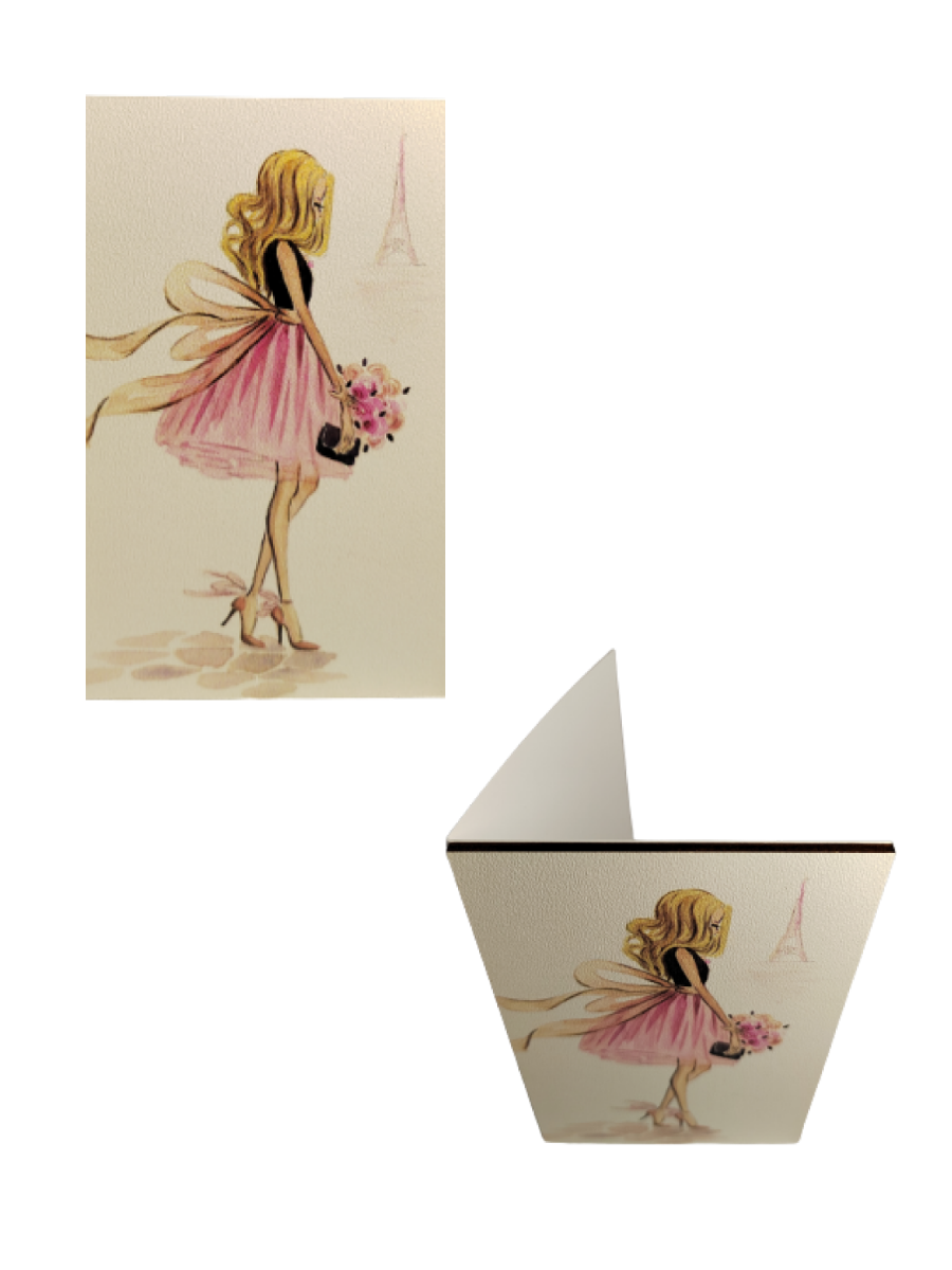 картинка Открытка "Девушка в розовой юбке" от магазина Апилка